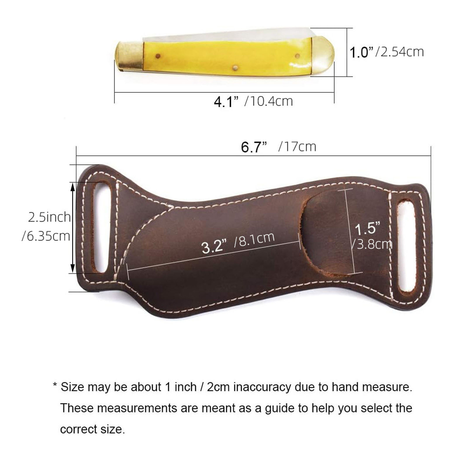 Leather Edc. Carry Pouch - 1 Pack Folding Knife Leather Case