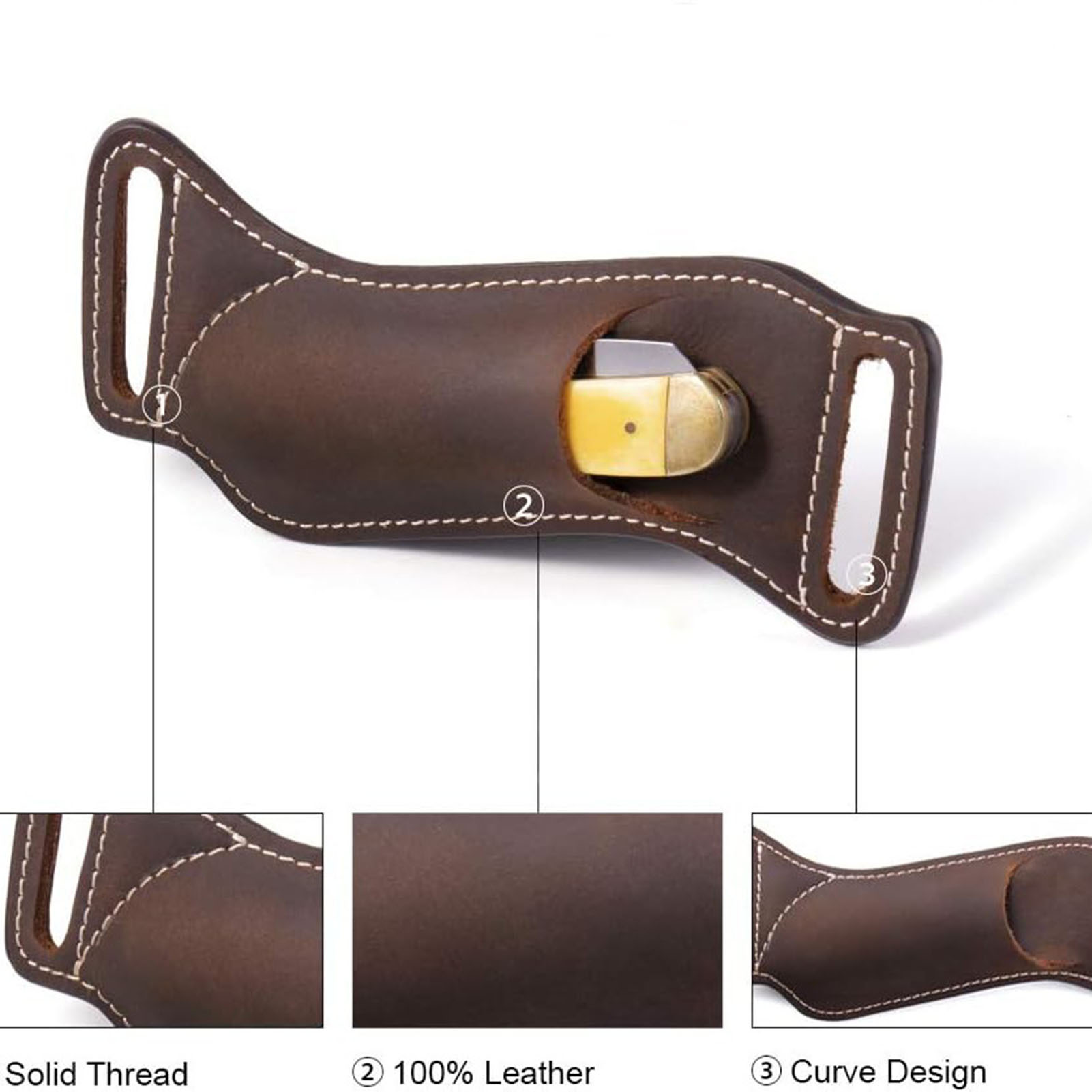 1 Pack Folding Knife Leather C - огляд і ціна Leather Edc. Carry Pouch